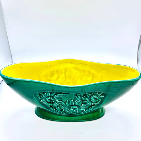 Red Wing B2016 Tropicana Belle Kogan Green /Yellow Embossed Sunflower Planter - Picture 2 of 12